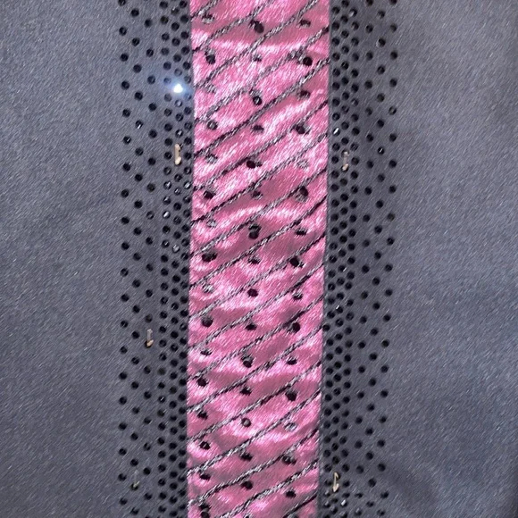 Hand Sewn Women's Modest Black and Fuchsia Abaya Muslim Dress - Picture 10 of 11